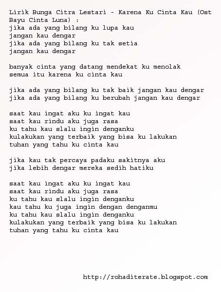 Lirik Bunga Bunga Cinta - englshbura